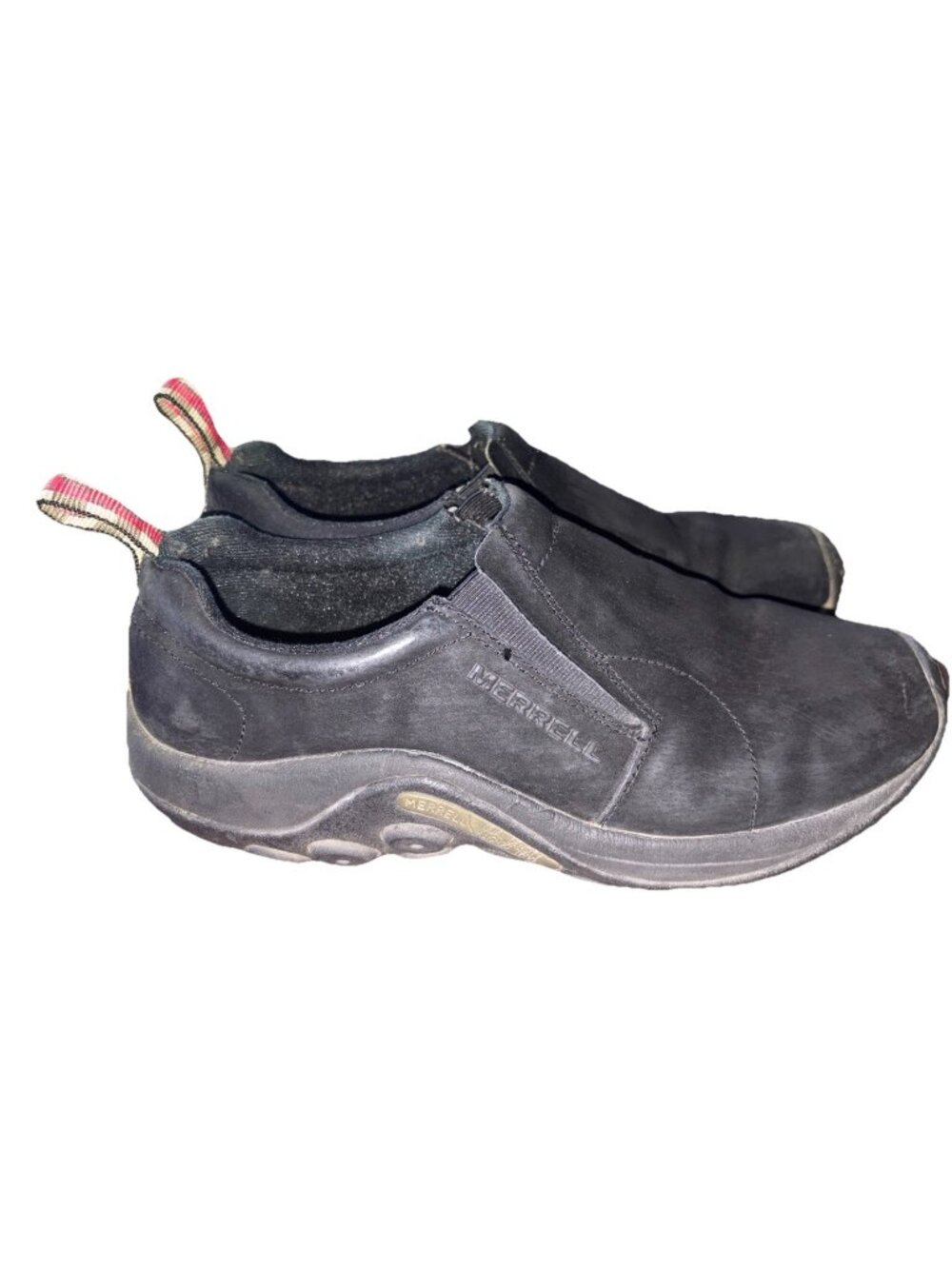 Men’s  9.5 Merrell Jungle Moc Midnight Black Suede Leather Slip On Shoes Loafer